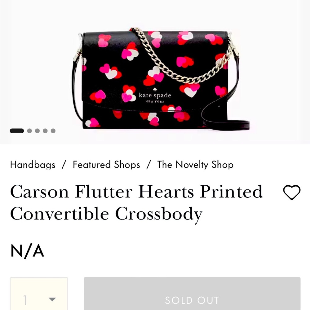 Kate Spade Flutter Hearts Purse Crossbody